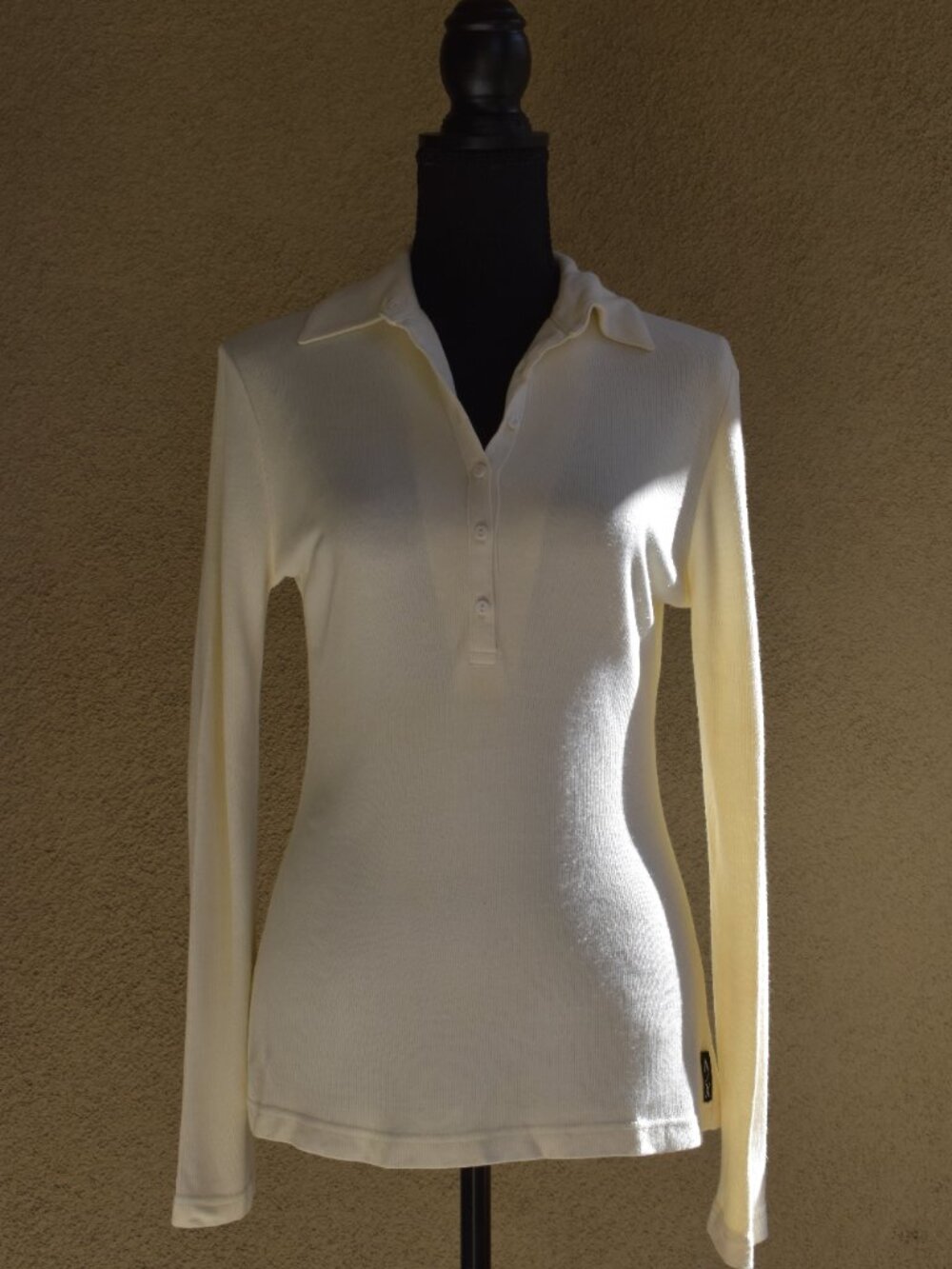 A/X French Vanilla Collared Henley Top